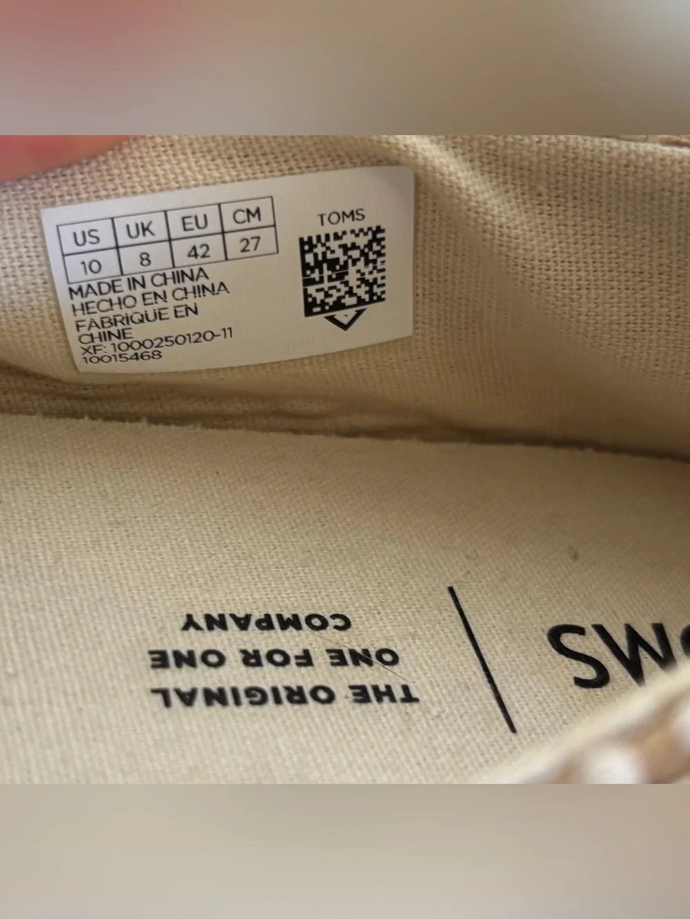 Toms Woven Tan & Cream Slip-On Loafers  Women’s (Size 10) NWOT